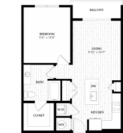 a floor plan of a bedroom apartment with a bathroom and a living room