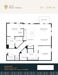 A floor plan for a 1248 square foot home at Alta Piney Creek.