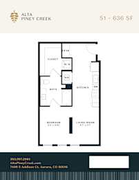 A floor plan for a property at Alta Piney Creek.