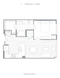 I 1 bedroom 1 bath at Stanza Little Italy, California, 92101