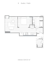B Studio at Stanza Little Italy, California, 92101