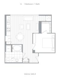G 1 bedroom 1 bath at Stanza Little Italy, California, 92101