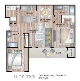 The Perch 987 Sq.Ft. FP at Blu on the Boulevard, Louisiana
