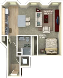 A2 Floor Plan at 1600 Glenarm Place, Denver, CO