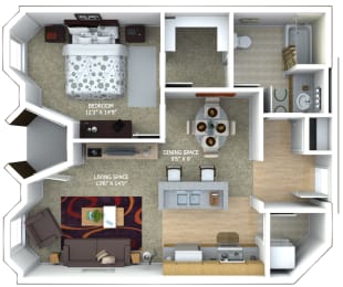 B3 Floor Plan at 1600 Glenarm Place, Denver