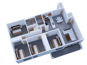Maxwell 1,460 Sq.Ft. Floor Plan at Towne at Glendale, California