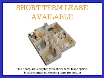A floor plan is available for a short-term lease.