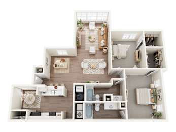 The Palm Floorplan at Greenhouse Apartments, Kennesaw, GA, 30144