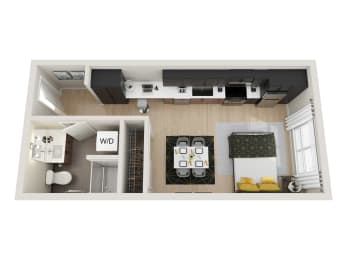 Studio C MFTE Floor Plan at Ion Town Center, Washington, 98133