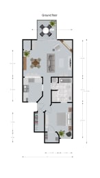 floor plan of the ground floor of the house