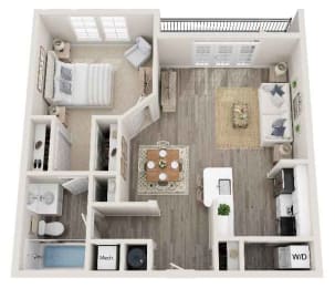 1 bedroom floor plan
