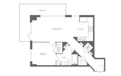 A black and white image of a house floor plan.