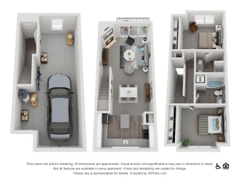 22CD 1,200 sq.ft. Floor Plan at Lionsgate South, Hillsboro, Oregon