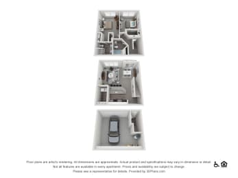 22CE 1,160 sq.ft. Floor Plan at Lionsgate South, Hillsboro
