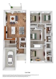 Live Oak Floor Plan  at Berkeley Homes, Moncks Corner, SC 29461