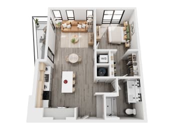 a 3 bedroom floor plan with a bathroom and a living room