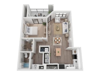 a 2 bedroom floor plan with baths and a closet