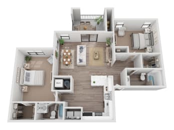 a bedroom floor plan of a 2100 sq ft apartment