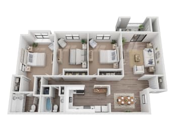 a234 floor plan  1 bedroom  1199 square feet