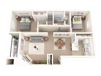 2 bedroom Apartment floorplan