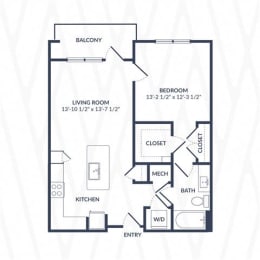 a floor plan of a house with two bedrooms and a living room