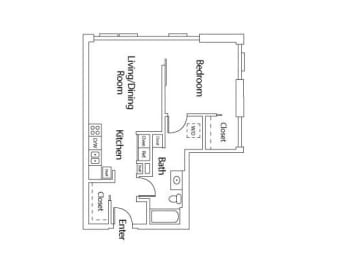 1x1 F  at mResidences Portland Pearl District, Portland, 97209
