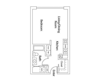 Studio C  at mResidences Portland Pearl District, Portland, Oregon