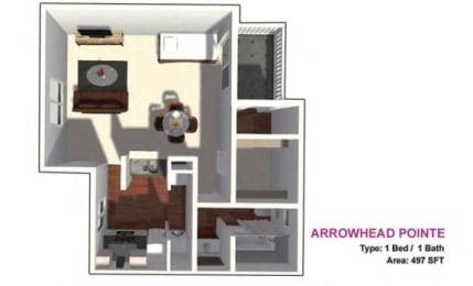 studio floor plan 497 sf
