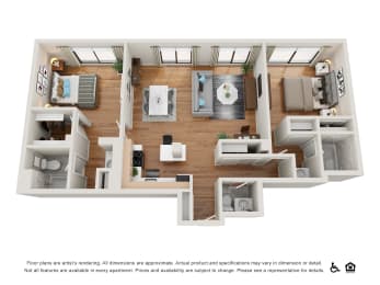 2 bed 2.5 bath A at Nob Hill Tower Apartments, San Francisco