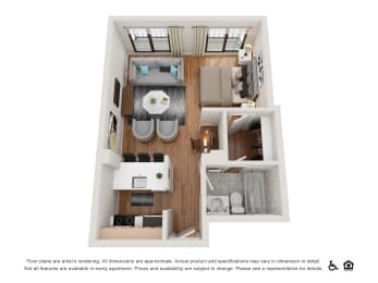 Studio 1 bath at Nob Hill Tower Apartments, San Francisco, 94109
