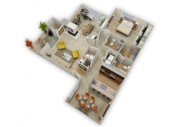 One Bedroom, Plus Den floor plan.