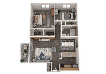 Orion 59 Renovated 2 bed 1 bath floor plan apartment home