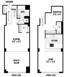 the plan of the upper and lower floor of the house