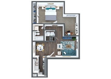 A3 4 Floor Plan at 5400 Vistas Apartments, Las Vegas