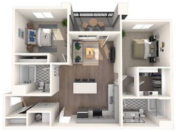  Floor Plan Premier Two Bedroom, Two Bathroom B