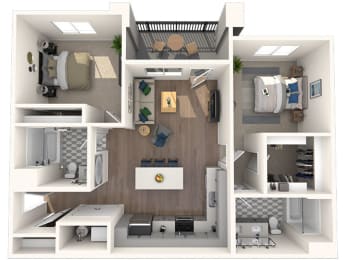  Floor Plan Premier Two Bedroom, Two Bathroom A