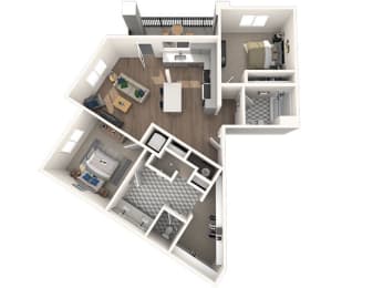  Floor Plan Premier Two Bedroom, Two Bathroom C