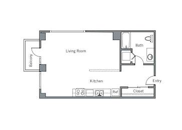 11CLG floor plan. at The Wyatt, Portland, OR, 97209