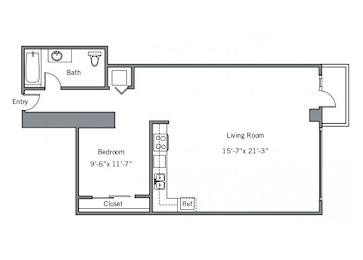 11CLN Floor plan at The Wyatt, Portland, OR, 97209