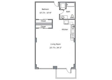 11CLU02 Floor Plan at The Wyatt, Portland, Oregon