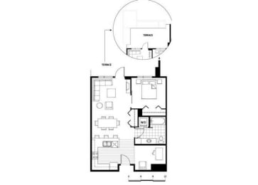 11CM floor plan at Axis, Seattle, 98109