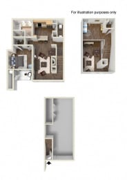 One bedroom one bathroom A at RiverEdge Terrace* Apartments, San Diego, 92154