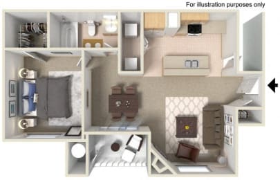 B- Francisco 809 SF Floor Plan, at Casoleil, San Diego, 92154