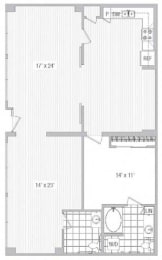 LW3 Floor Plan at Vora Mission Valley, San Diego, California