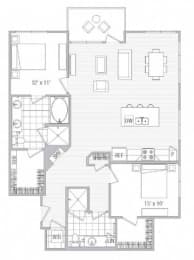 N Floor Plan at Vora Mission Valley, San Diego, CA, 92120