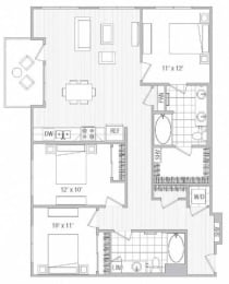 O Floor Plan at Vora Mission Valley, San Diego, CA