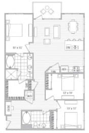 P Floor Plan at Vora Mission Valley, San Diego, 92120