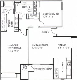2 bed 2 bath C at The Casas Apartments, California, 92126