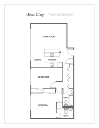 a floor plan of a two bedroom apartment