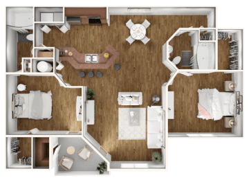 a bedroom floor plan is shown in this image at View at Lake Lynn, Raleigh